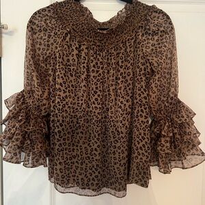 Cece animal print blouse